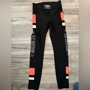 PE Nation Leggings Black and Orange Barrys Bootcamp Pull On Size XS